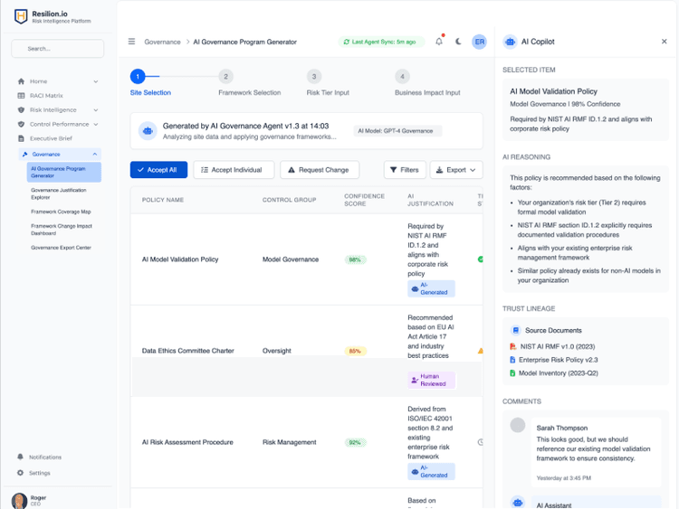AI Governance Program Builder Screenshot